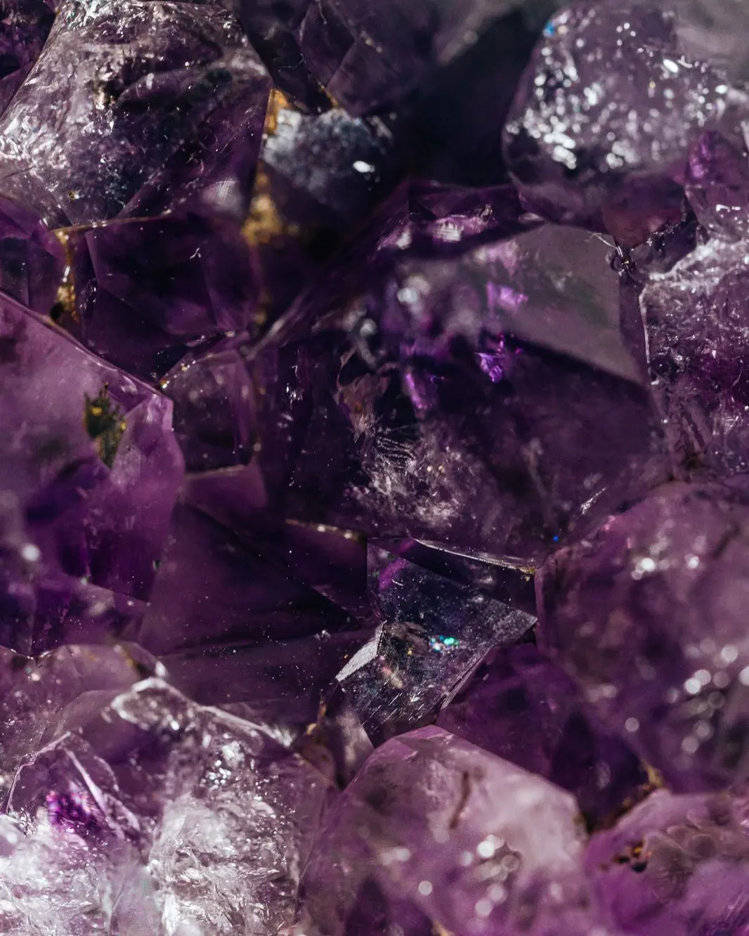 Macro detail of amethyst crystals